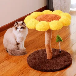 Rascador para gatos en forma de flor - Torre de madera maciza