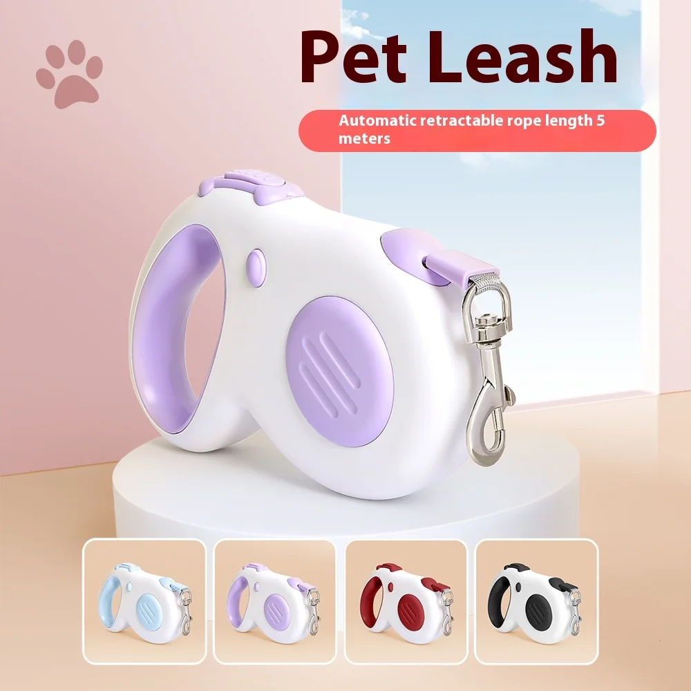 Correa para perro de 5m, nailon fuerte para cachorros, para perros pequeños, medianos y grandes, gatos, retráctil automático, duradero, suministros para mascotas Yorkshire - imagen 2
