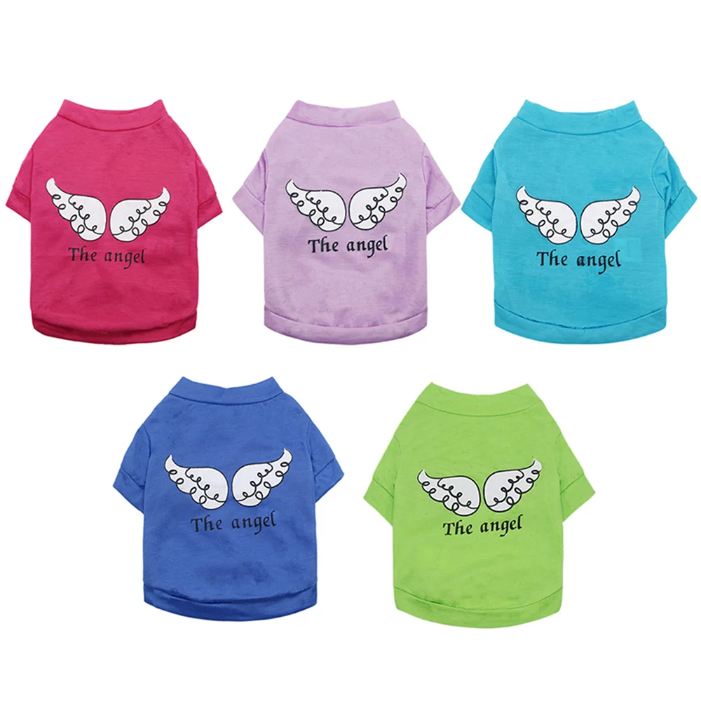 Camiseta de verano de algodón con alas de ángel para perros y gatos pequeños - imagen 2