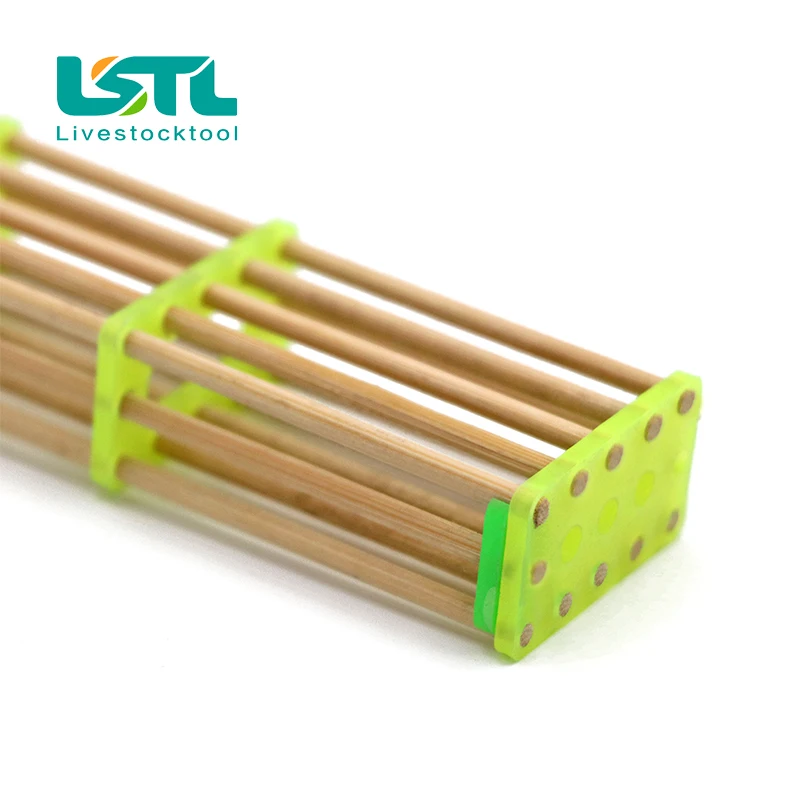 Jaula de abeja reina de bambú alargada, jaula de transporte de aislamiento, herramientas de apicultura, 50 piezas - imagen 3