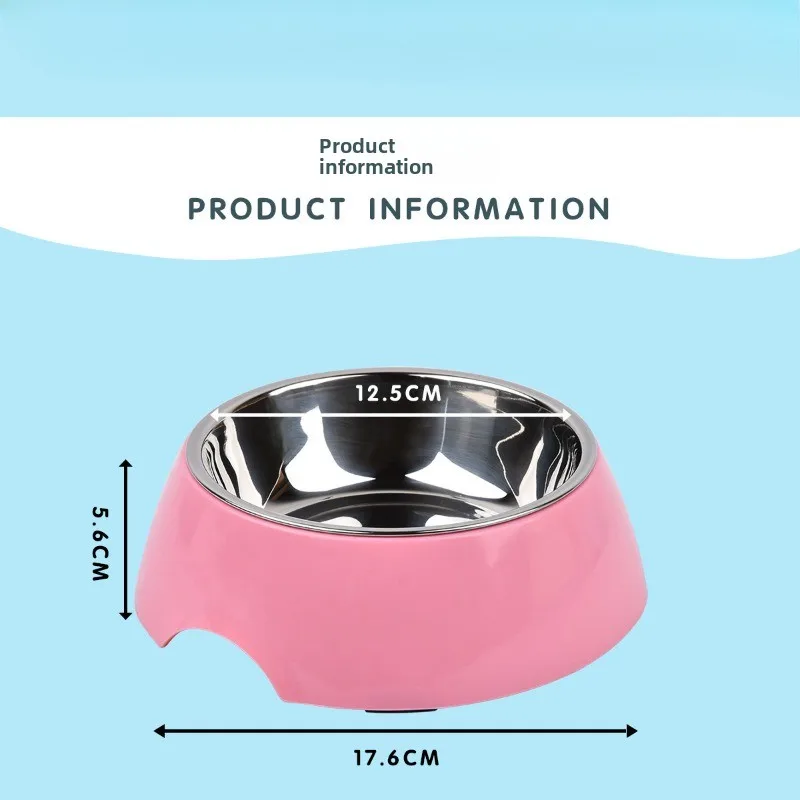 Cuenco de acero inoxidable para perros, juego de comida redondo pequeño, suministros para gatos y perros, cuenco para comederos, productos fáciles de limpiar, accesorios, cuenco para gatos - imagen 5