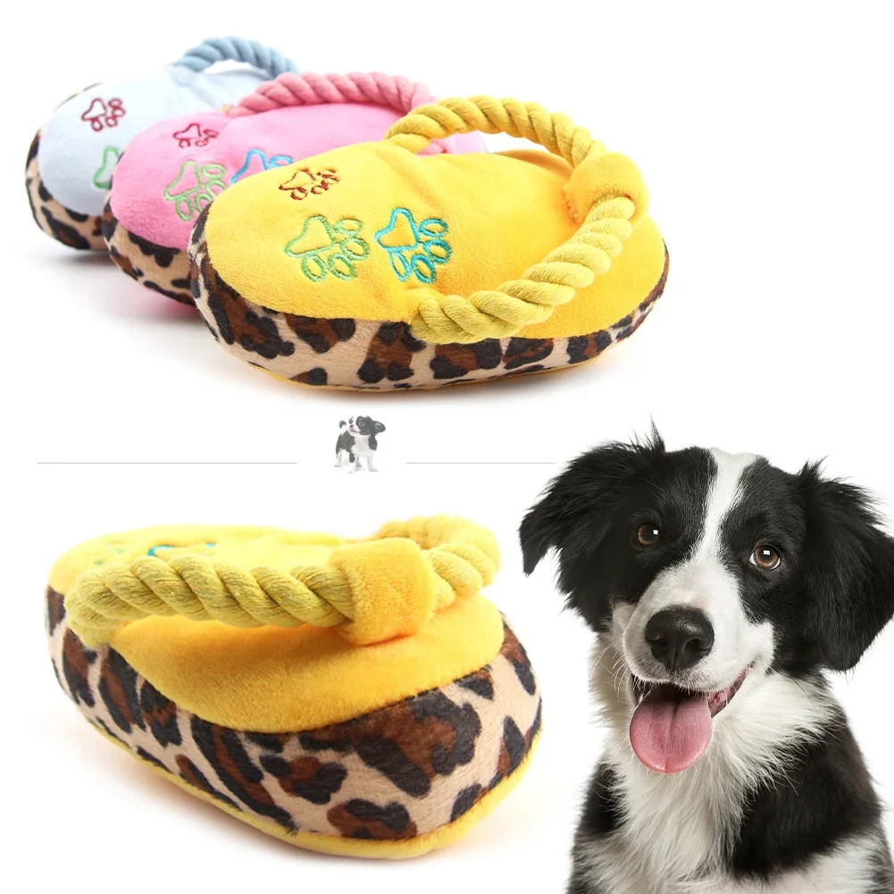 Divertidos juguetes para perros, zapatillas de felpa, mordida, pierna de pollo, forma de zapato, juguetes para perros pequeños - imagen 5