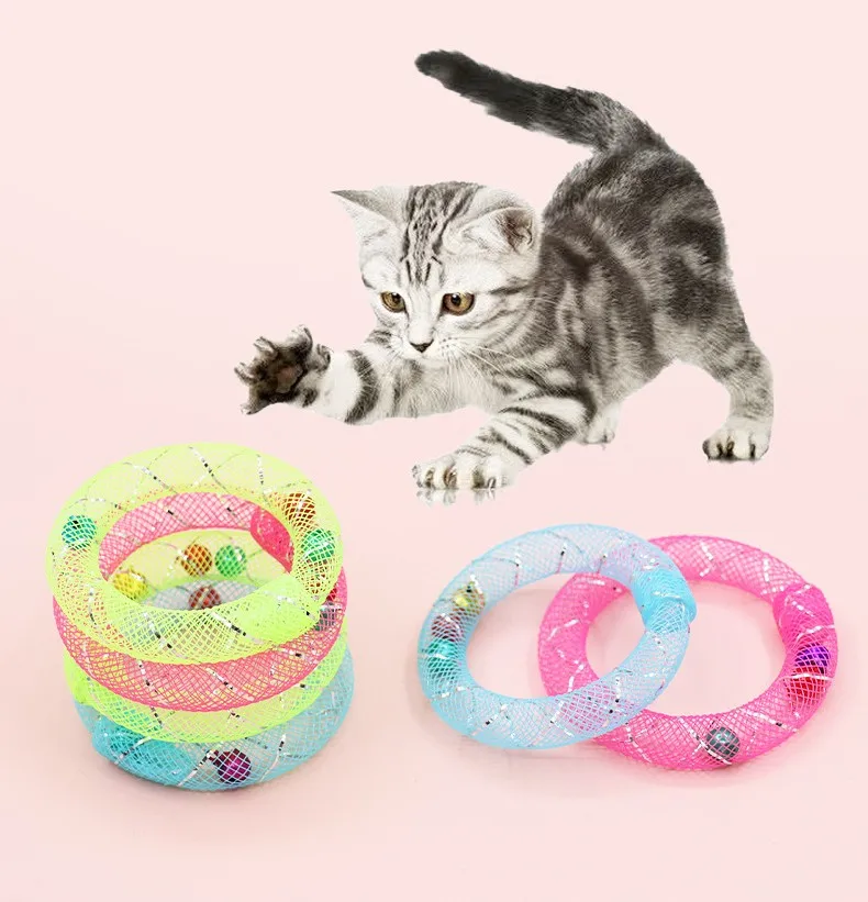 Juguete interactivo para gatos con resorte y campana