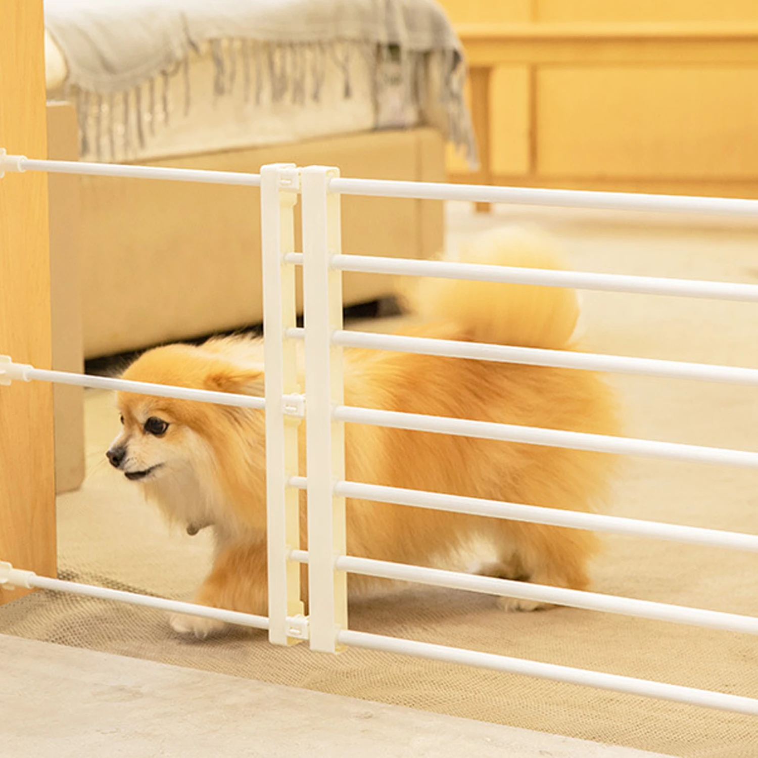 Valla para mascotas para el hogar, barrera para puerta, valla para perros y gatos, valla interior para perros medianos y pequeños, evita que los perros se rompen en las habitaciones - imagen 4