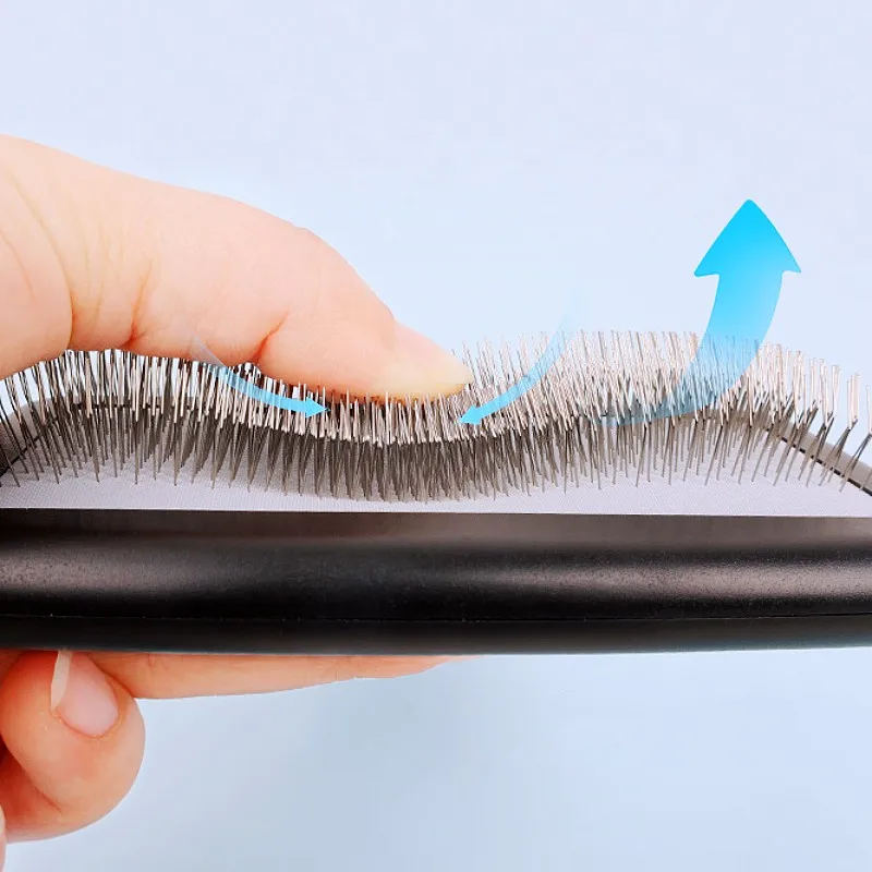 Dog Brush Massage Cat Brush Comfortable Handle Dogs Comb Pet Hair Remover Stainless Steel Combs for Dog Grooming Pet Supplies - imagen 4