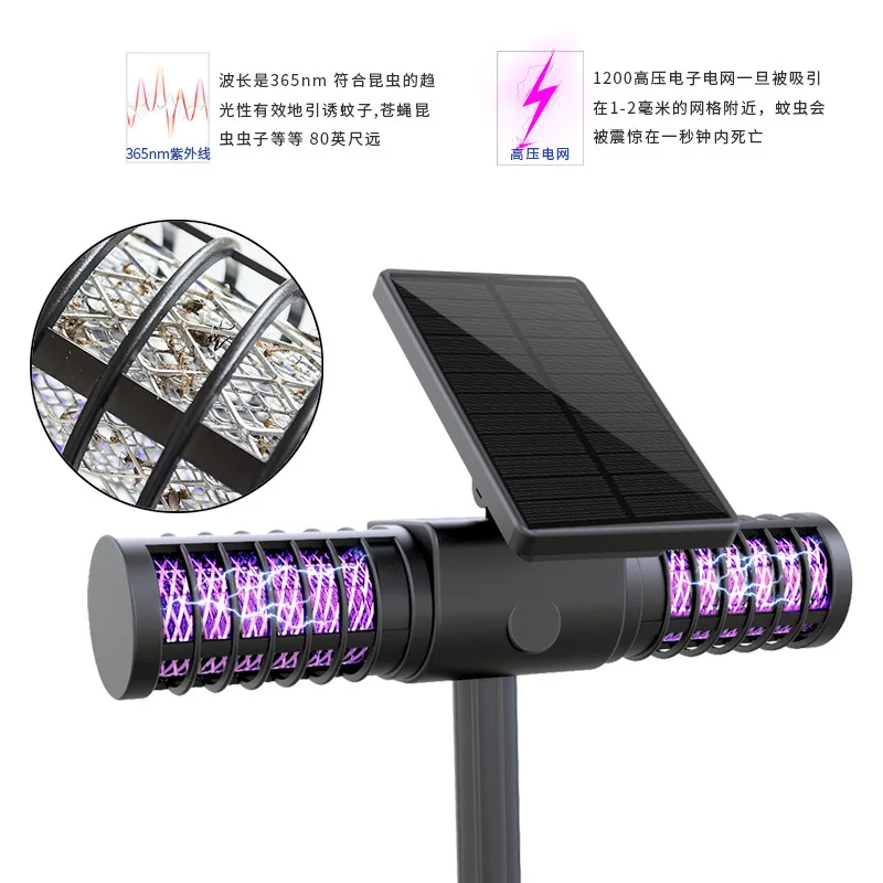 Lámpara solar antimosquitos para jardín - trampa exterior impermeable - imagen 4