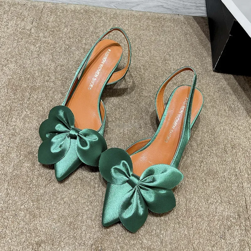 Sandalias de tacón alto fino para mujer, zapatos elegantes de punta estrecha, sin cordones, poco profundos, para vestido de fiesta - imagen 5