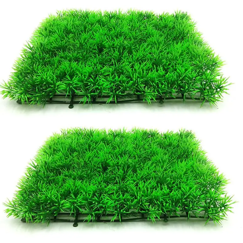 Hierba verde Artificial, césped, césped, acuario acuático, decoración de pecera, musgo falso, adornos para acuario, suministros para acuario, 25x25cm