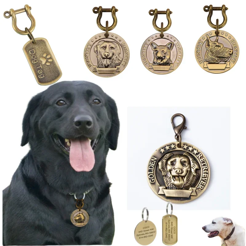 Etiqueta de identificación de mascotas grabada personalizable VIP para perros y gatos, etiquetas de placa de identificación de Collar de perro con número de dirección personalizado, colgante de identificación - imagen 5