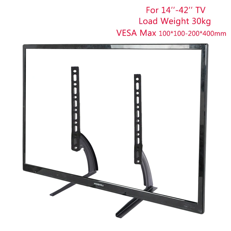 Soporte para TV ajustable, soporte universal para TV para monitor de 14 a 42 pulgadas, patas para TV de pantalla plana, capacidad para hasta 30 kg - imagen 4