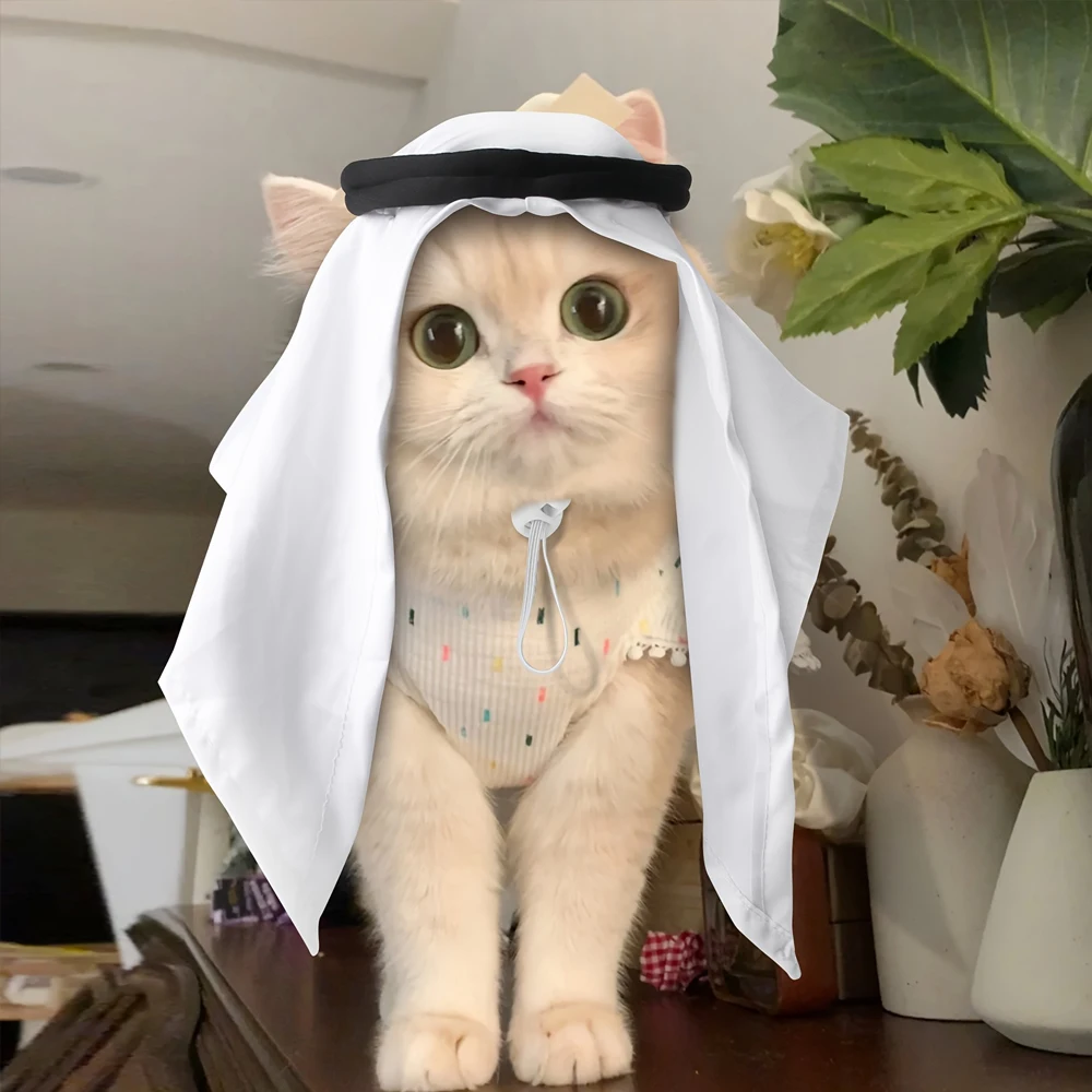 Gorro para mascotas, pañuelo para la cabeza, decoración de fiesta, disfraz divertido para fiesta, juego de rol, foto, bonito sombrero, accesorios para mascotas para gatos pequeños y perros - imagen 5