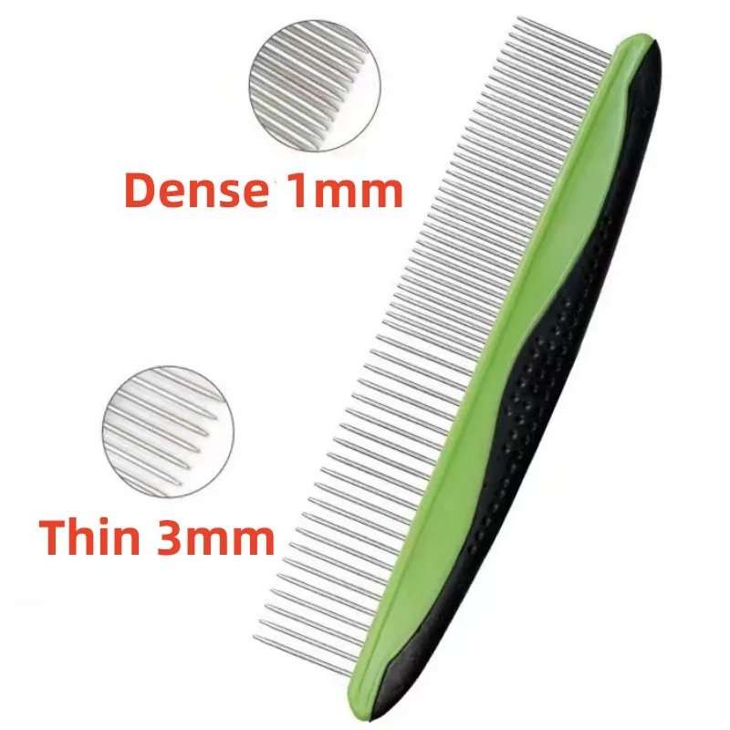 Peine portátil de acero inoxidable para perros, cepillo para perros, peine para perros, nudo de pelo, masaje de apertura, cepillo para gatos, aseo de mascotas, Herramientas de limpieza - imagen 3