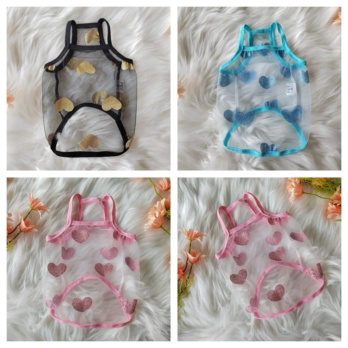 Tela de malla de encaje para mascotas, camisola de protección solar para perros malteses, Yorkshire, disfraz para perros, ropa para cachorros y gatos, Verano