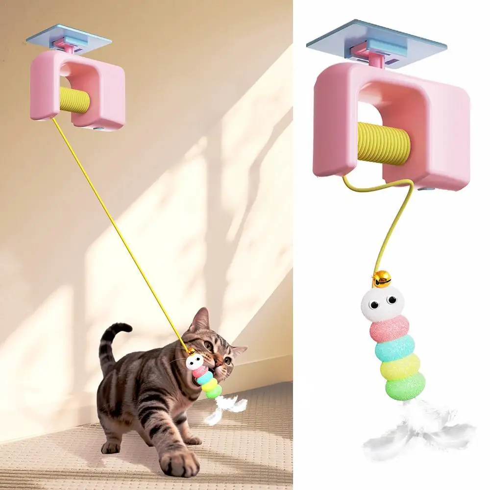 Juguete eléctrico interactivo para gatos, cuerda elástica, pájaro volador automático, juguete para gatos, juguetes para aliviar el estrés para gatos