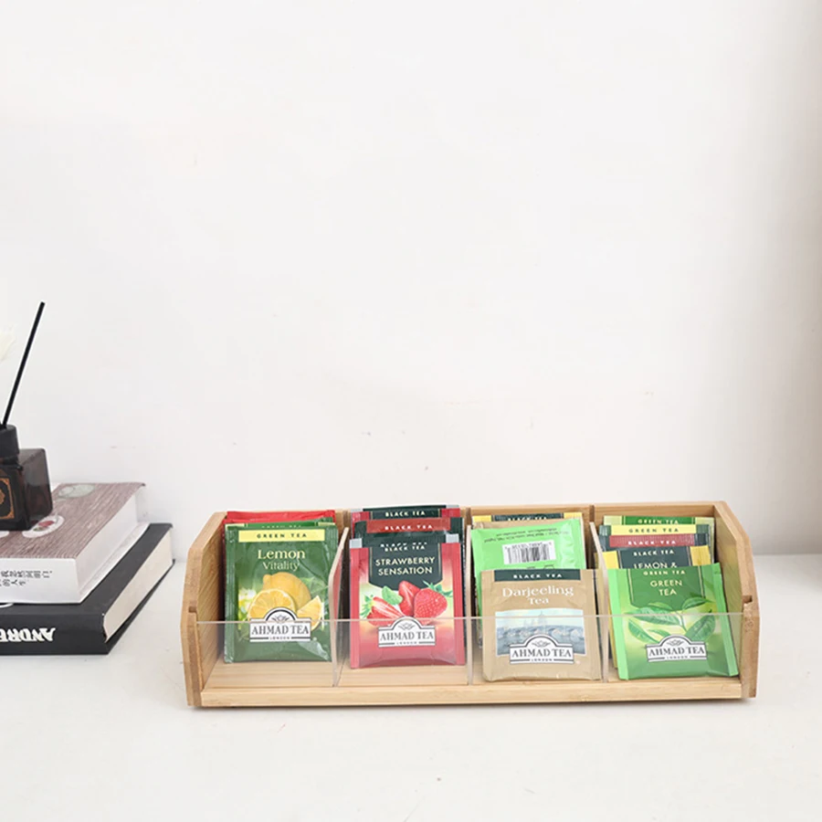 Caja de Bambú con Divisores para Bolsas de Té – Gatos y Perros