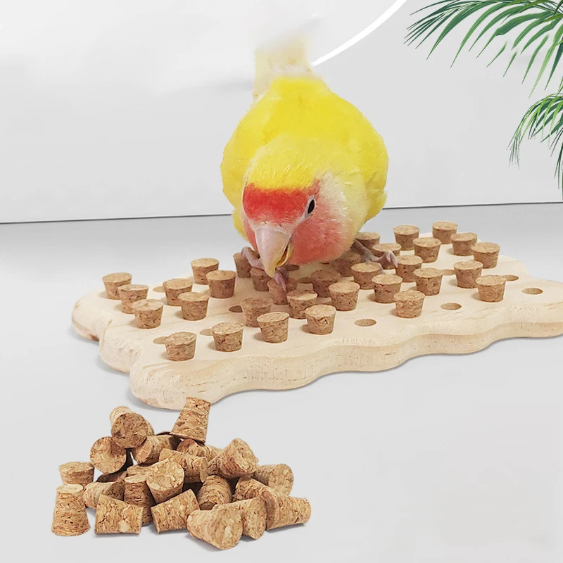 Juguete de madera para masticar loros, juguetes educativos para jugar a los pájaros, juguetes colgantes para mascotas, juego de caza para accesorios de pájaros - imagen 2