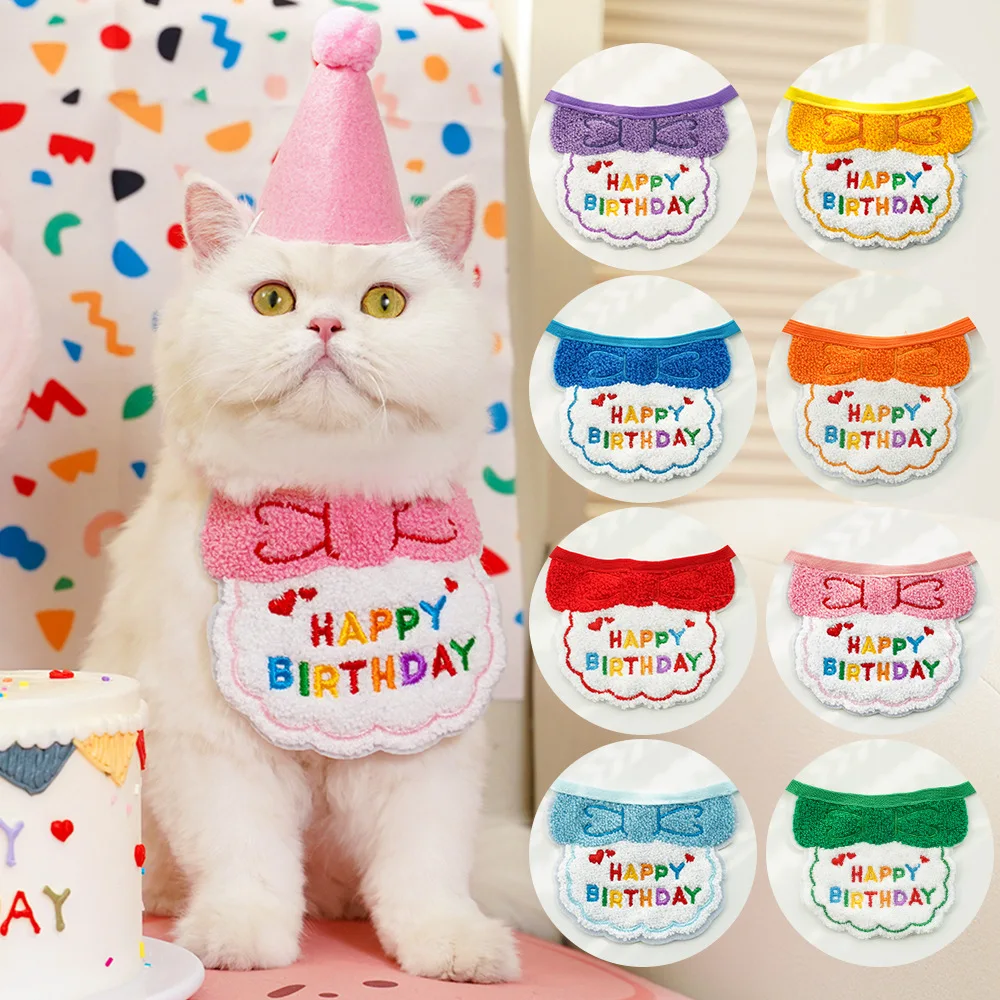 Pet Ins Wind cumpleaños Saliva toalla babero bufanda perro gato sombrero ornamento productos para mascotas