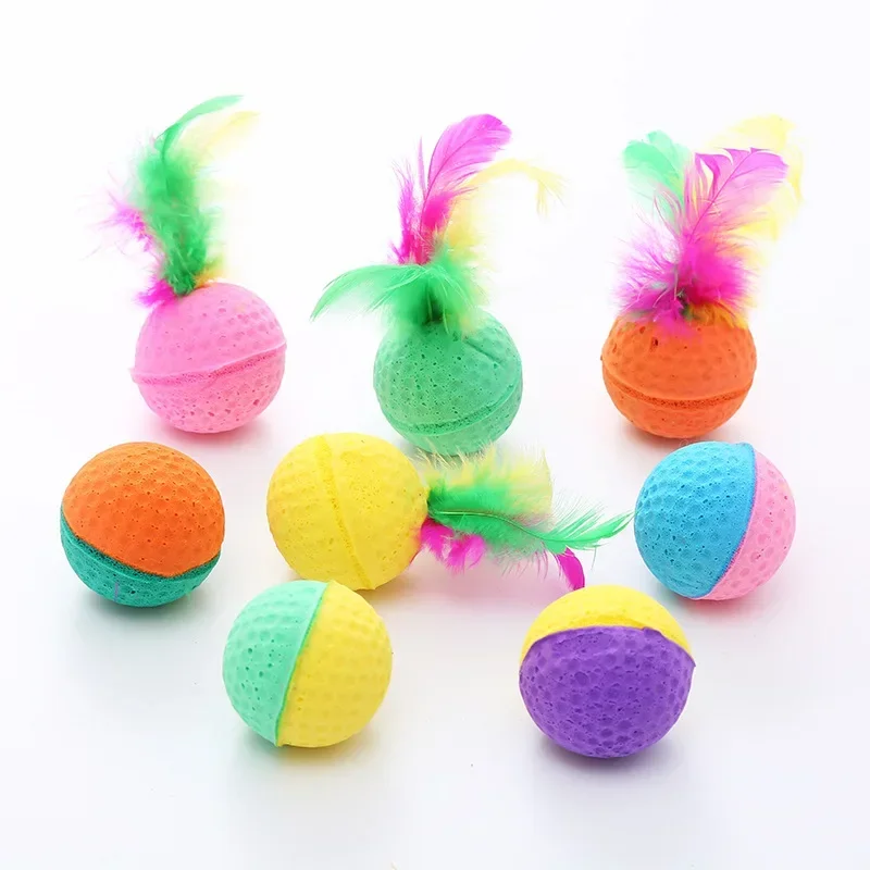 Juguete para gatos, pelota de espuma de látex, juego interactivo, juguete para gatitos, suministros para mascotas, juguetes interactivos para gatos