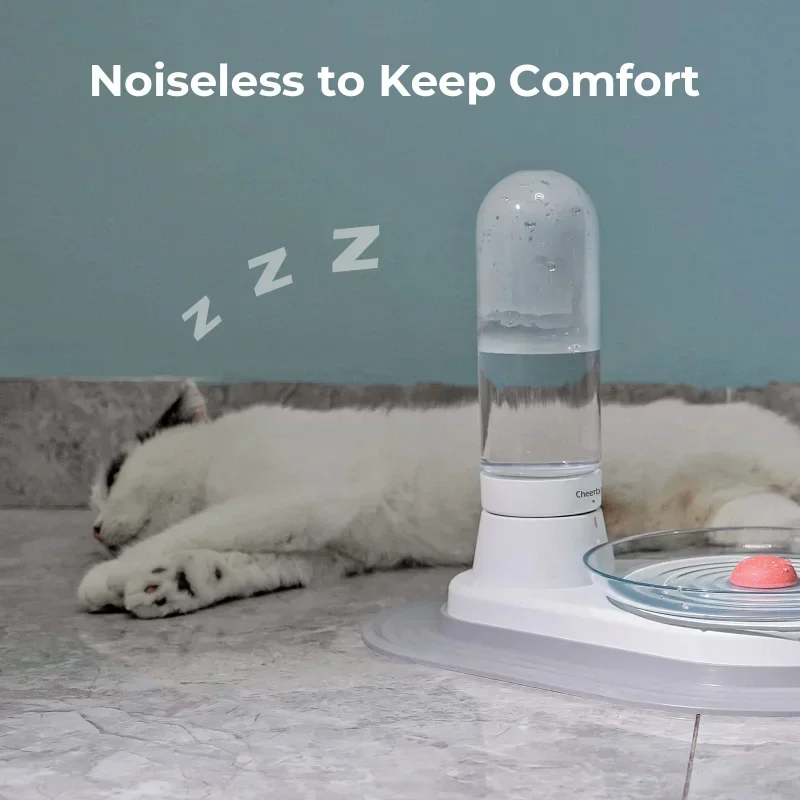 Fuentes de agua automáticas para mascotas, nivel de agua Visible no eléctrico por gravedad, bebederos silenciosos KittySpring - imagen 5