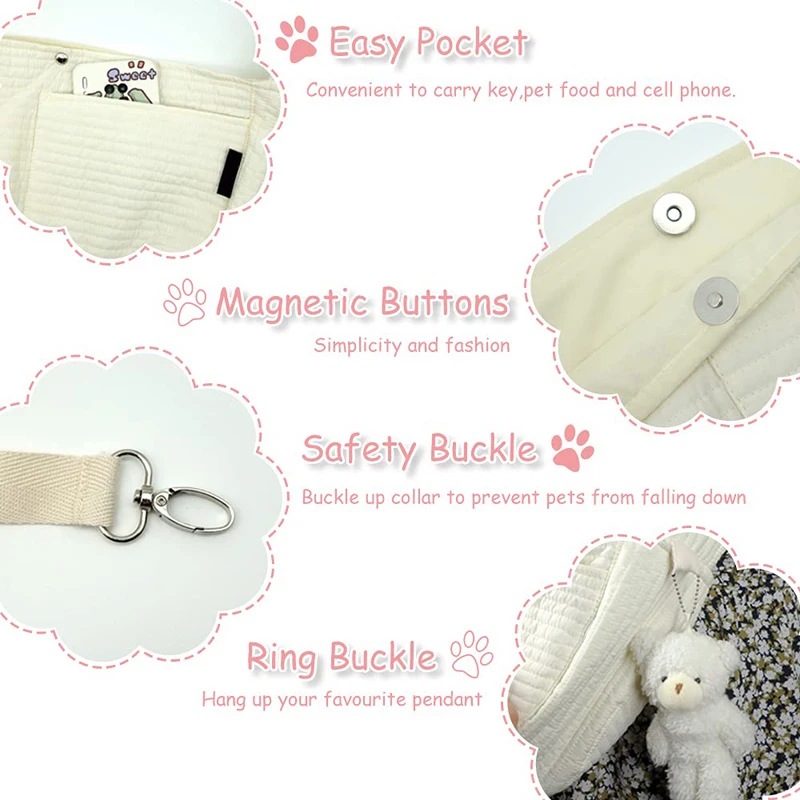 Benepaw-portabidones de mano libre para perros pequeños, correa ajustable segura para gatos y cachorros, cómoda bolsa de transporte para mascotas para viajes al aire libre - imagen 4