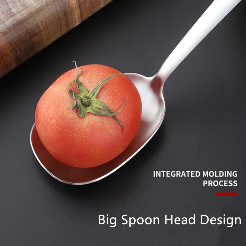 Pala de cocina de acero inoxidable para barbacoa, cuchara de ensalada de comida, Cabeza Cuadrada grande, servicio de Buffet, vajilla, accesorios de cocina - imagen 4