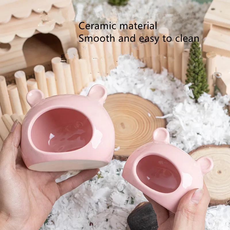 Esconderijo de animales pequeños, Chinchilla de cerámica, Mini cabana, jaula de cueva, accesorios para hámsteres enanos, gerbils y casa de hámster erizo - imagen 4