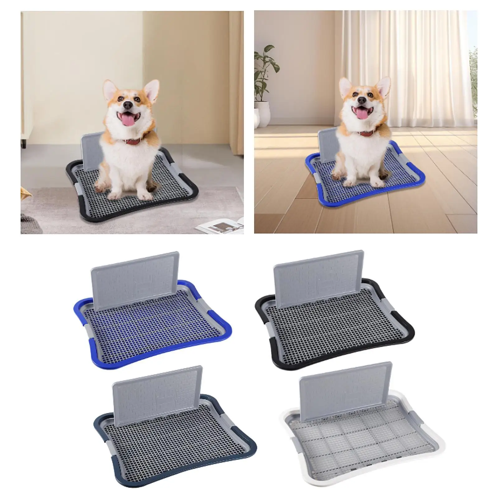 Dog Toilet, Urinal Puppy Pee Pad with Wall, Potty Train, Pet Training Toilet Tray for Dogs, Cats, Hamster