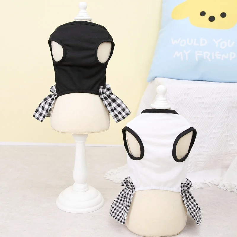 Vestido veraniego de cuadros estilo princesa para perros y gatos - imagen 4