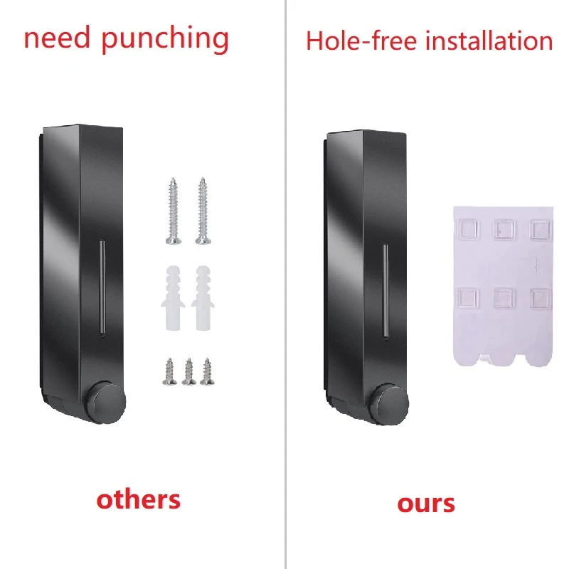 Dispensador de jabón de 1/2/3 tazas, dispensador de jabón de ducha montado en la pared, dispensador de detergente en Gel de ducha para accesorios de baño sin perforación - imagen 4