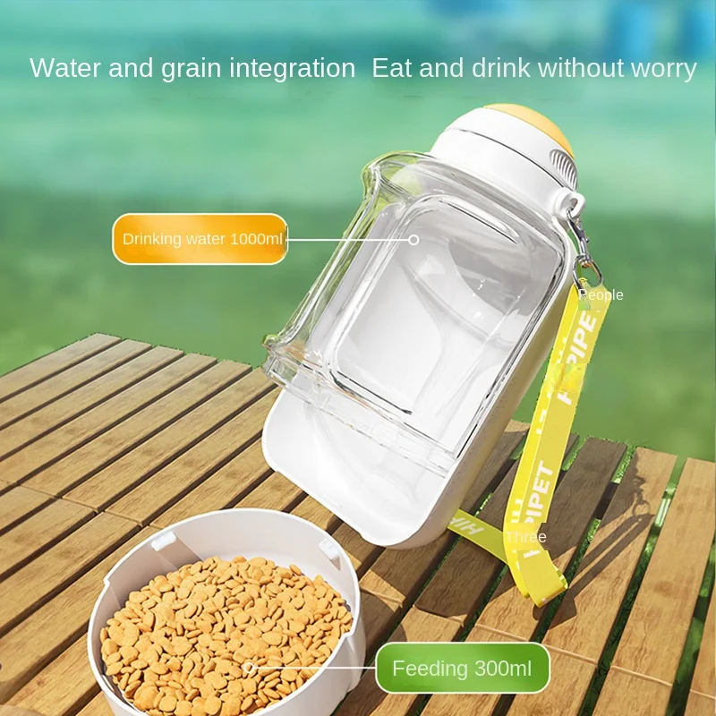 Tetera de salida de gran capacidad, taza de agua para perros y mascotas, vaso para perros de peluche ​ ​ Suministros de comida para perros con taza para caminar - imagen 3