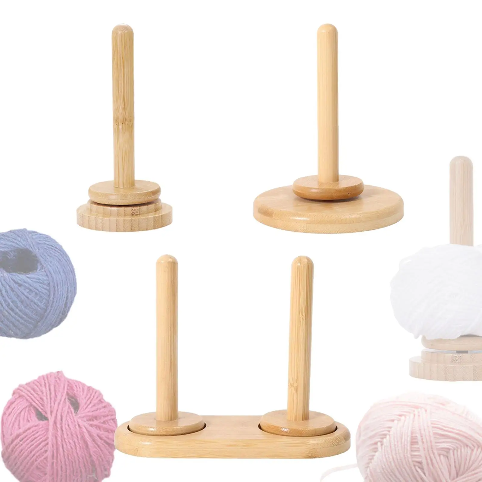 Yarn Holder Stand Wool Ball Holder Stable Rotating Crafting Supplies Gift for - imagen 3