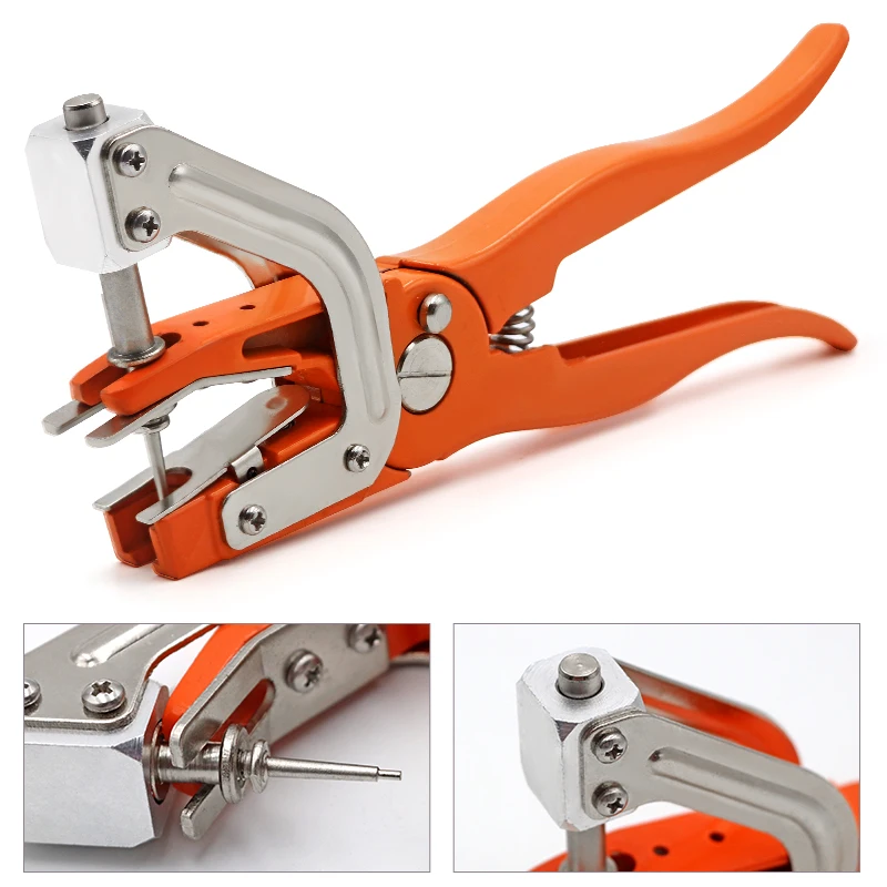 Alicates para etiquetas de oreja de cabra, ganado, dispositivo de Control de animales hidráulico Vertical, perforador aplicador de oreja de Animal, 1 Uds.