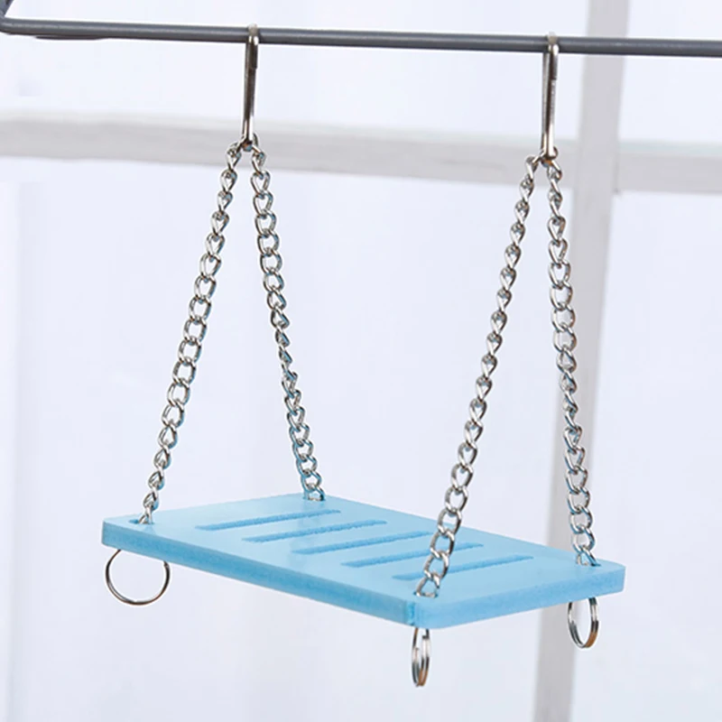 Columpio de Color aleatorio para loro y hámster, accesorio colgante para jaula, juguete para Chinchilla, accesorios para mascotas, 1 unidad - imagen 4