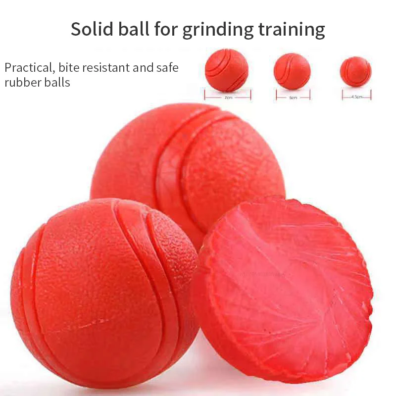 Juguete para perros, pelota de goma resistente a mordeduras, juguete para perros, cachorro, peluche, Pitbull, Color rojo, bola sólida, S-L, suministros para mascotas - imagen 2