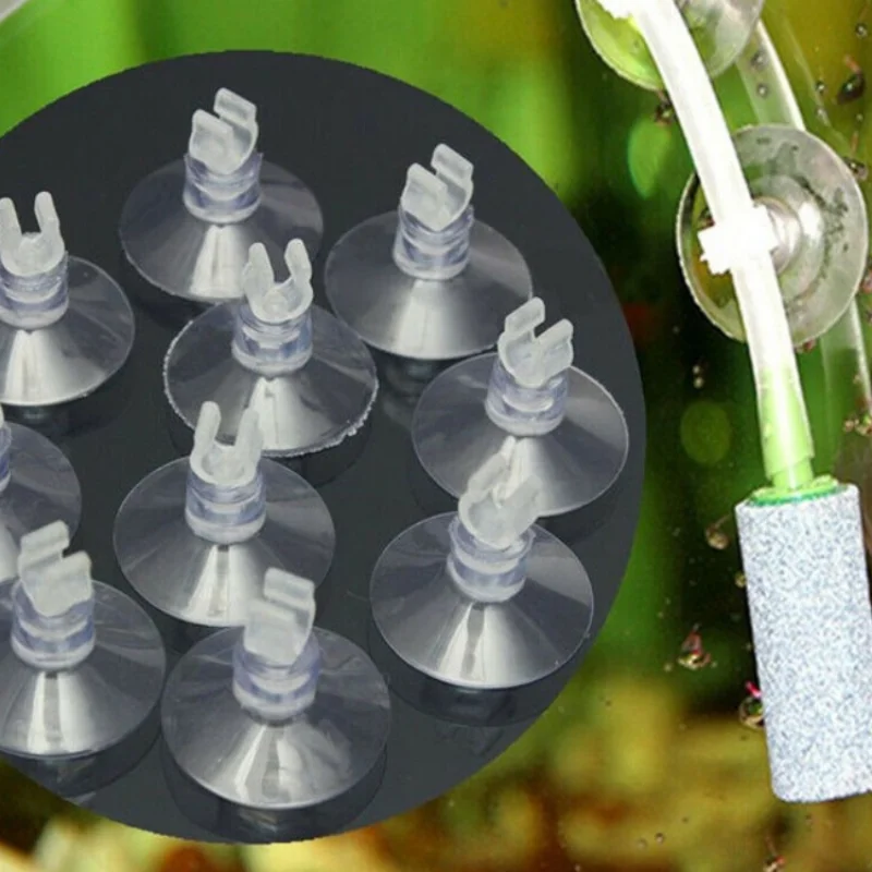 10 unids/lote de soporte de ventosa de plástico para acuario, ventosa para tanque de peces, bomba, soporte de tubo de línea aérea, accesorio para acuario - imagen 3