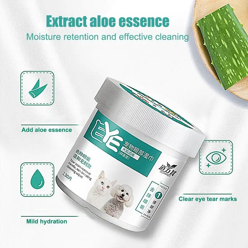 Toallitas para los ojos de mascotas para perros y gatos, toallitas para los ojos para gatos, toallitas para los ojos para perros, cuidado de los ojos para perros, lavado de ojos para perros, 130 unidades - imagen 5