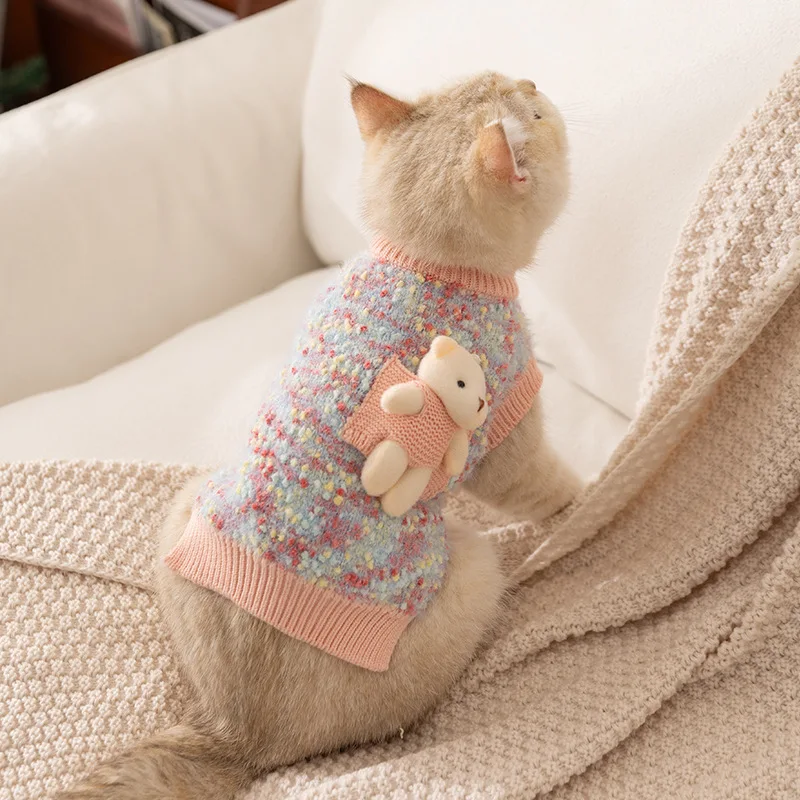 Suéter cálido para gatos y perros pequeños - Ropa de invierno estilo oso - imagen 3