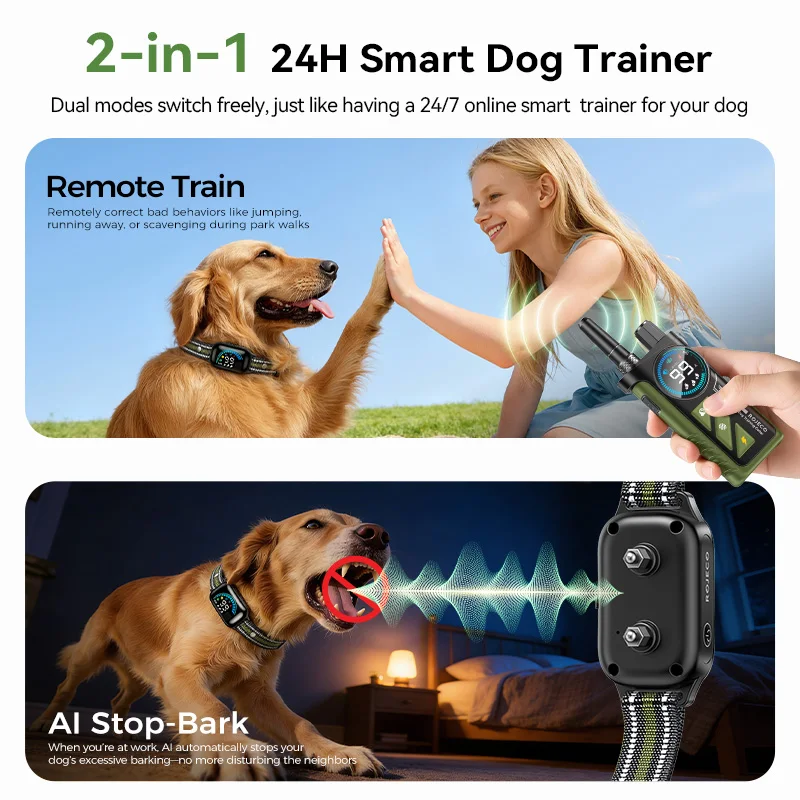 Collar adiestramiento con vibración para perro – Mando a distancia