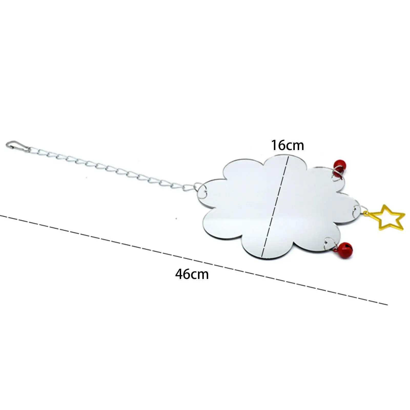 Juguetes de espejo de pollo colgante de acrílico con campanas, accesorios de jaula de pájaros, juguete interactivo de pollo para gallinero, suministros para aves - imagen 5