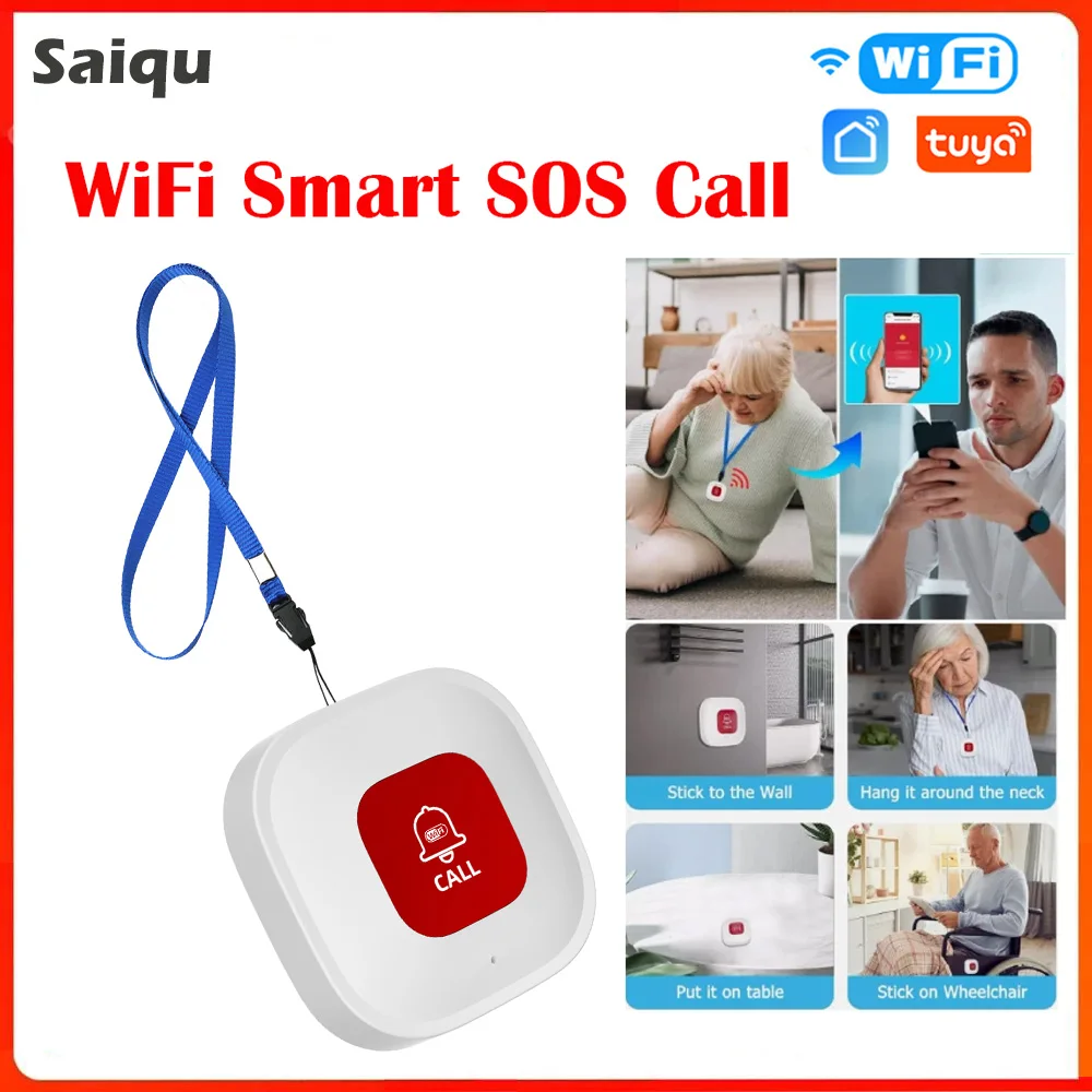 Alarma WiFi SOS con botón y buscapersonas para ancianos