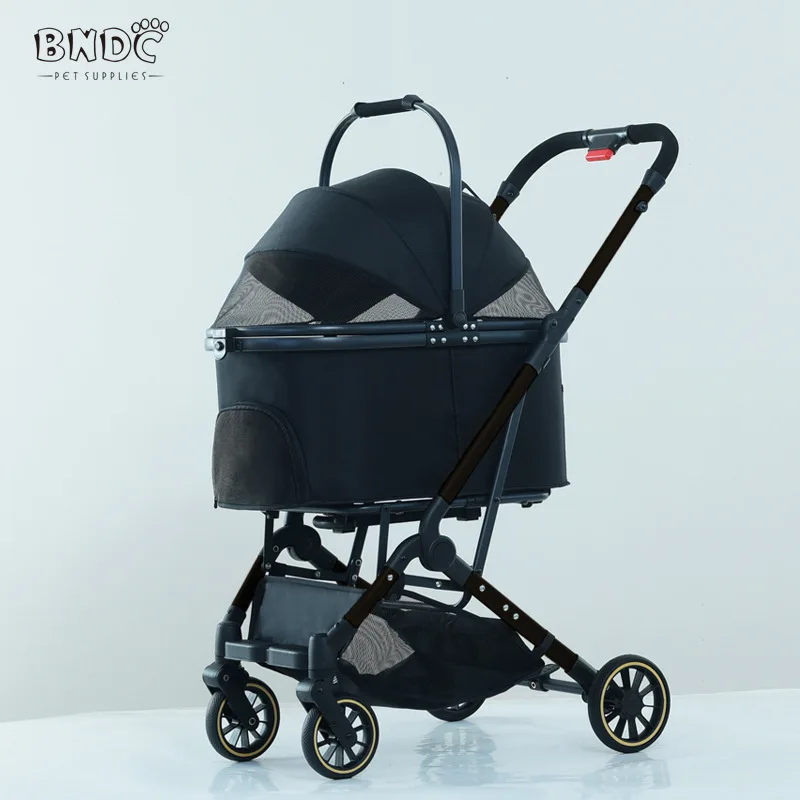 Carrito de viaje plegable con una mano para perros pequeños y gatos - imagen 5
