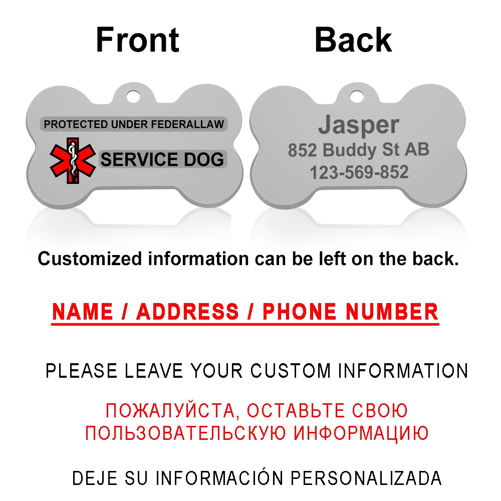 LLavero de acero inoxidable con etiqueta de identificación personalizada para mascotas, Collar con nombre para perro, gato, cachorro, colgante, productos para mascotas - imagen 4