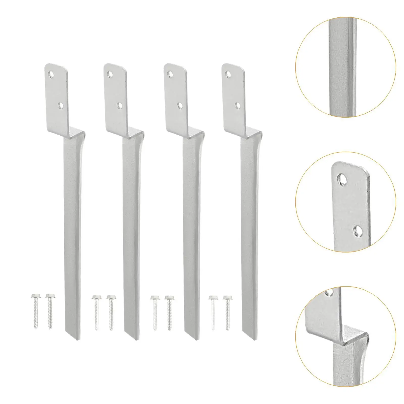 4 Pieces Fence Post Anchors Heavy Duty Ground Nails Gardening Equipment with Screw Sturdy Easy Installation Grounding Stakes