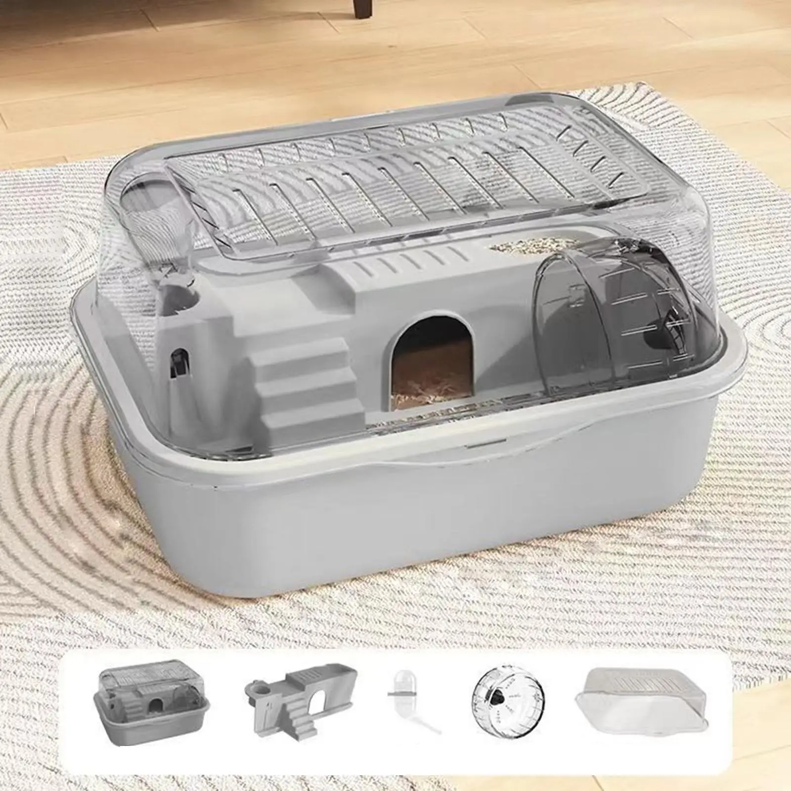 Large Hamster Cage Openable Top Luxury with Water Bottle Habitat Small Animal Cage Exercise Playing House Mice Guinea Pigs Bunny