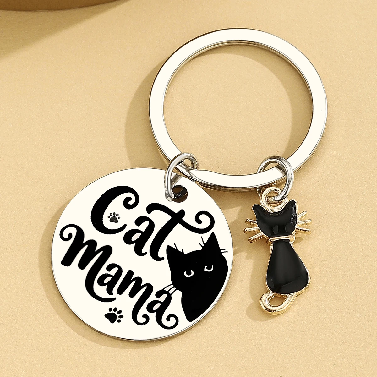 Regalos de mamá de gato para mujer, regalo único de cumpleaños para amantes de los gatos negros para mujeres y niñas, llavero divertido de gato de Halloween para mujer, regalo - imagen 5