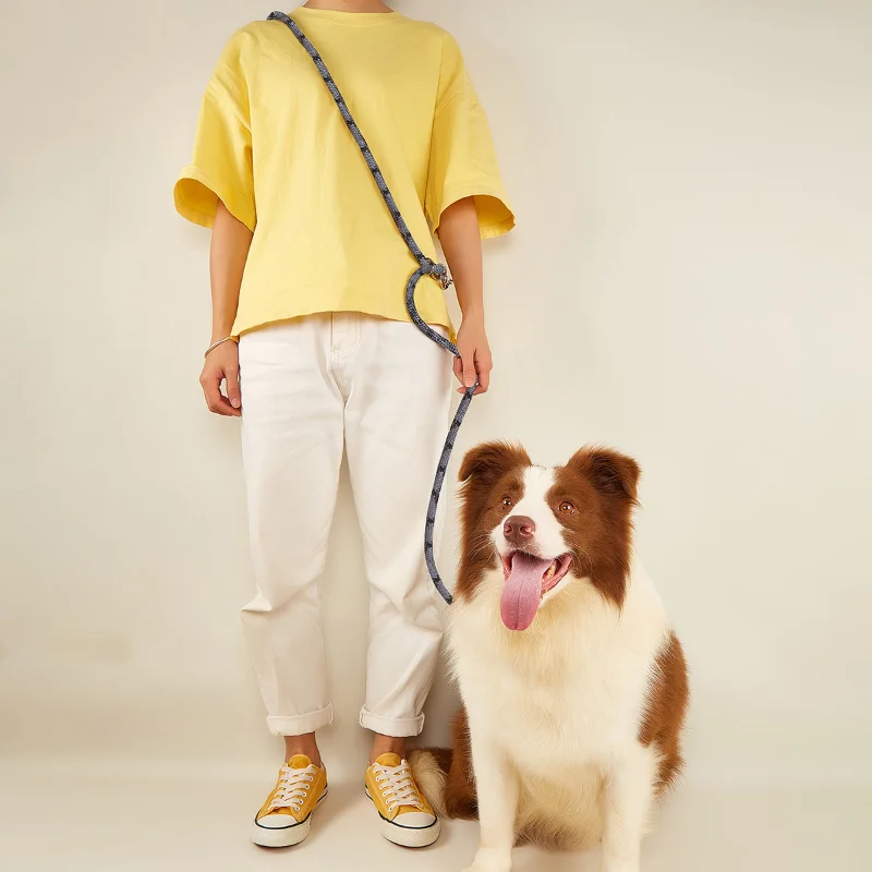 CAWAYI KENNEL Correas dobles de nailon reflectante Cadena para perros de compañía Cables de cuerda de tracción para correr Manos libres Cadena de cuerda para perros grandes - imagen 3