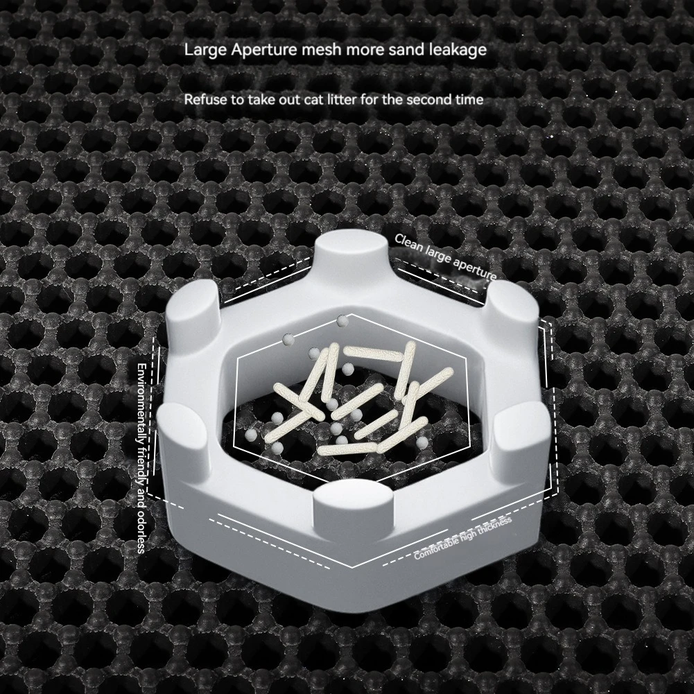 Estera de arena para gatos EVA impermeable, 60x90cm, EVA, doble capa, caja de arena para mascotas, estera antideslizante, almohadilla para arena para gatos, limpieza de arena para gatos, 6 colores - imagen 4