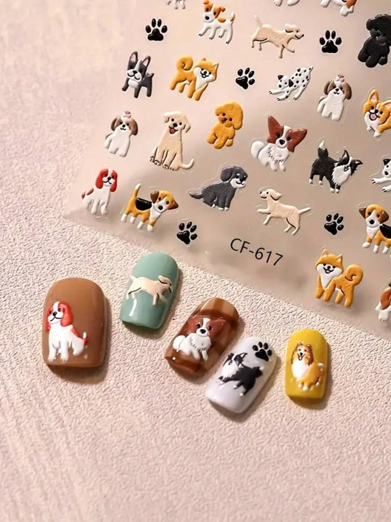 Pegatinas decorativas 3D para uñas de perro – Corgi y Shiba Inu