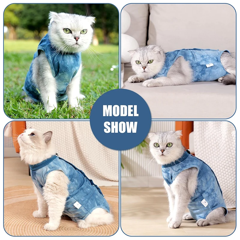 Traje de recuperación para gatos, mono después de la cirugía, heridas anti lamer, cachorros masculinos y femeninos, ropa protectora quirúrgica para gatitos - imagen 3