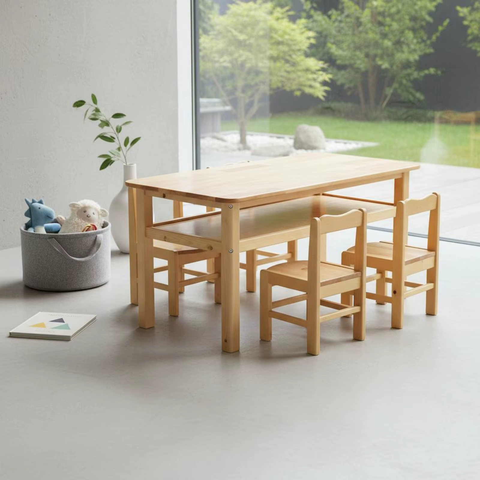 Juego de mesa sillas madera maciza para gatos y perros fácil limpiar - imagen 5